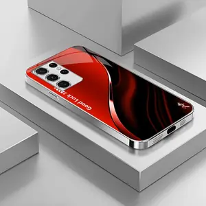 Suitable for [Galaxy S21 Ultra 5g] High-end simple silk electroplated metal glass mobile phone case, affordable, fully shockproof, drop-proof, wear-resistant-888