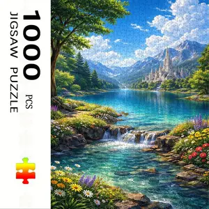 1000 Piece River Scene Puzzle, Large Adult Family Interactive Toy, DIY Home Decor Brain Challenge, Festive Design, Durable Puzzle