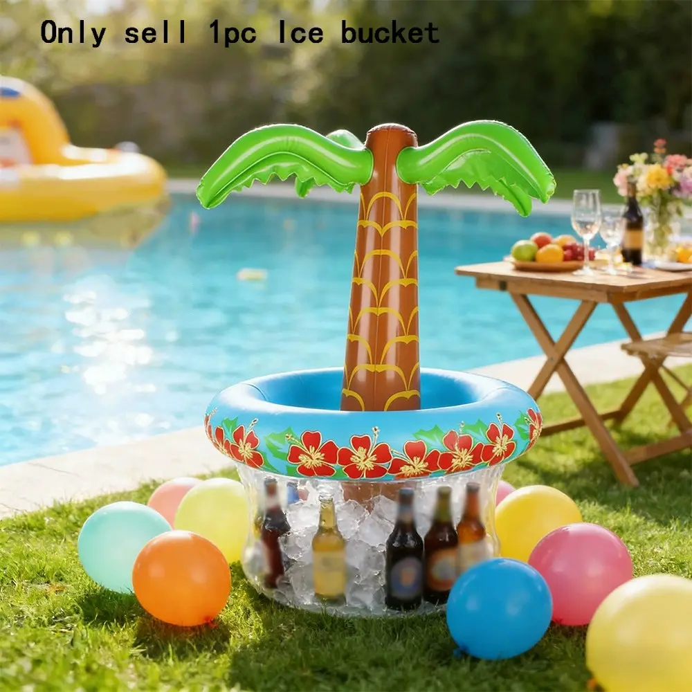 1pc Inflatable Parrot Coconut Tree Ice Bucket, Festival Decoration Home Ornament Prop, Inflatable Coconut Tree Ice Bucket, Functional Gatherings