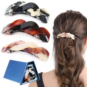 Hair Clips (3 Count) - Large Hair Barrettes for Thick Hair - 3 count Elegant  Barrettes Retro Hair Accessories for Women Daily Wear