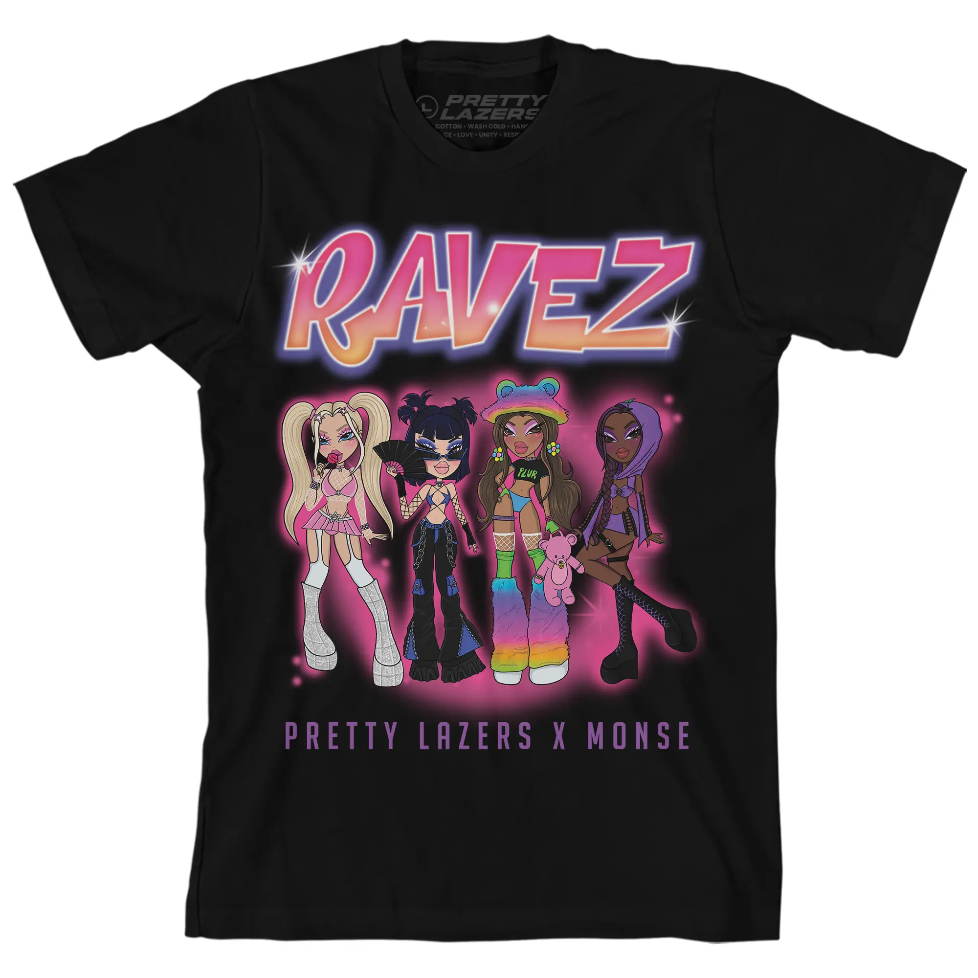 RAVEZ GIRLZ Shirt | Pretty Lazers | Unisex EDM Ravewear RAVEZ GIRLZ Shirt | Pretty Lazers | Unisex EDM Ravewear