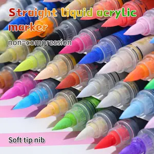 Acrylic Paint Markers Set, Soft Brush Head Acrylic Paint Pens, Acrylic Painting Pen, DIY Crafts Art Supplies for Wood Rock Glass Canvas Stone Fabric Metal Ceramic Cloth