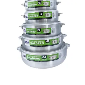 Caldero Heavy Gauge Aluminum Caldero #5 #7 #9 #11 #14 for Cooking and Serving