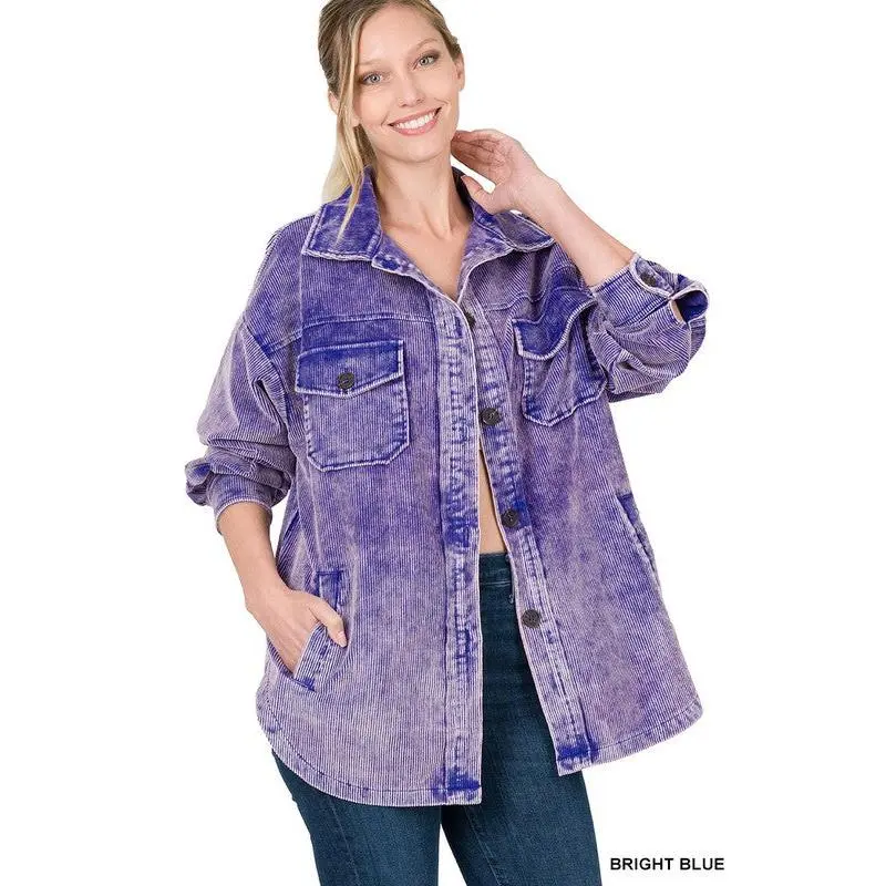 BLUE VINTAGE OVERSIZED CORDUROY SHACKET