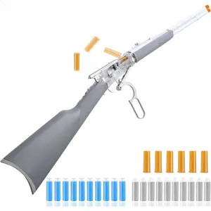 Wick m1894 Gray Foam Dart Blaster with Shell Ejection, Soft Bullet Toy with 6 Shells & 20 Foam Darts, Outdoor Shooting Game Toy for Teens 14+ Gift summervibes