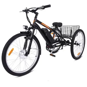 GARVEE 3 Wheel Electric Bicycle for Men Women, 350W Motor Electric Tricycle for Adults, 24" Fat Tire Motorized Bicycle w/ 36V 10Ah Removable Battery, 7 Speed Electric Trike up to 50+ Miles, 3 Modes
