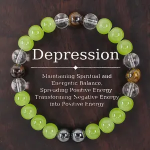 Depression Bracelet Maintaining Spiritual And Energetic Balance, Spreading Positive Energy Transforming Negative Energy Into Positive Energy Healing Crystal Bead Gorgeous Gemstone Love Girlfriend Boyfriend Souvenir Valentine Anniversary Birthday Gift