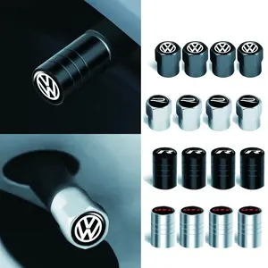 For Volkswagen VW GTI R Rline Golf 4 5 7 6 Polo Passat B5 B6 B7 Tiguan Touran Touareg Jetta 4Pcs Car Styling 3D Metal Wheel Tire Valve Stem Caps Accessories Tire Pressure Caps