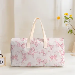 Large Capacity Travel Bag Luggage Backpack, Bow Print Design, Casual Yoga Fitness Handbag, Ideal for Short Trips, Weekend Getaways, Daily Commute, Portable Carry Bag