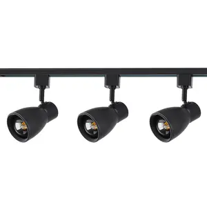 Luma 3-Light 48in Field Cuttable Track Lighting Kit with 3 E26 Base Socket Track Heads