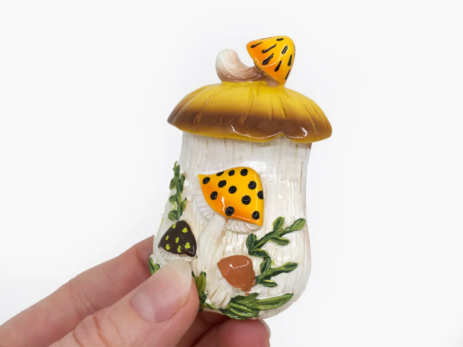Merry Mushrooms-Inspired 70s Fridge Magnet Hand-Painted