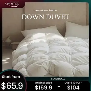 APSMILE Luxurious Goose Down Feather Comforter Duvet Insert Ultra Soft Fluffy Lightweight All Season Down Comforter Super Warmth Hotel Collection Bedding Sleeping Lightweight Cozy Blanket TikTokShopBlackFriday
