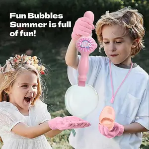 2026 New Fog Bubble Machine Rechargeable Automatic Electric Smoke Bubble Maker with Colorful Lights Music for Parties Summer Beaches