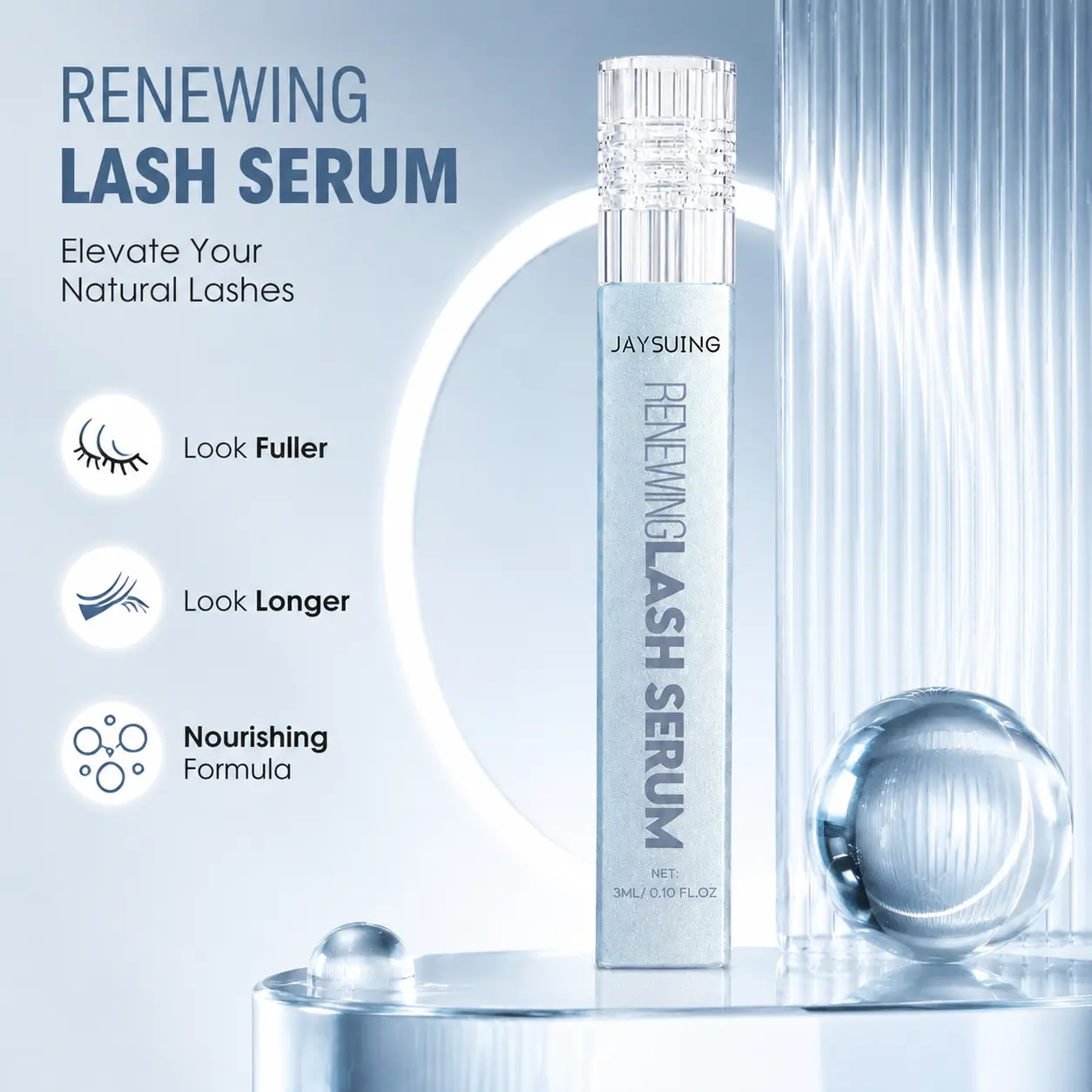 Daily Renewing Lash Serum Gentle and Effective Prostaglandin-Free Peptide-Powered Eyelash Serums Longer Looking Lashes for Growth Thicker and Fuller Lashes Eyelash Extension Lengthen Maker Serum from Tiktok Product