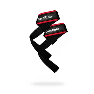 GymCocoRuta Lifting Wrist Straps for Weightlifting, Bodybuilding, Powerlifting, Strength Training & Deadlifts - Padded Neoprene with 18 inches cotton, Color Black, Red, Green