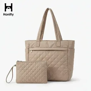 Tote Bag for Women, 15.6 Inch Laptop Bag, Large Quilted Work Shoulder Bag Ultra Lightweight Puffer Handbag for Travel Handmade Tote Bag Handheld Bag Purse, Quilted Purse Bags, Bags, Work Bag
