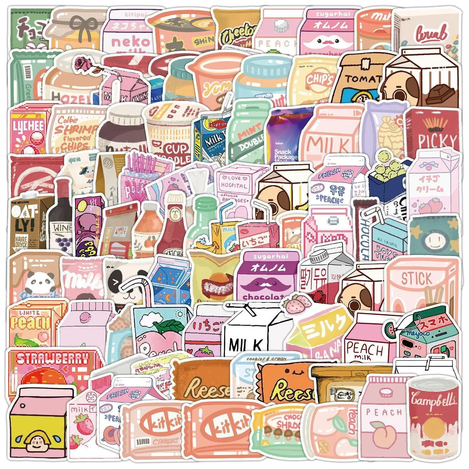 Food Packaging Sticker, Cute Food Sticker, Decorative Sticker for Scrapbook, Diary, Laptop, Water Bottle, Car, Gift for Friends, Diy Decorative Stickers, Aesthetic Stickers, Fun Stickers, Decal Sticker