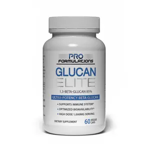 Pro Formulations Glucan Elite - 500mg per capsule - Beta 1-3D Glucan - 60 vcaps - Ultra-Potency Beta Glucan - Highest Bioavailability with BGF-Immune - Immune System Support