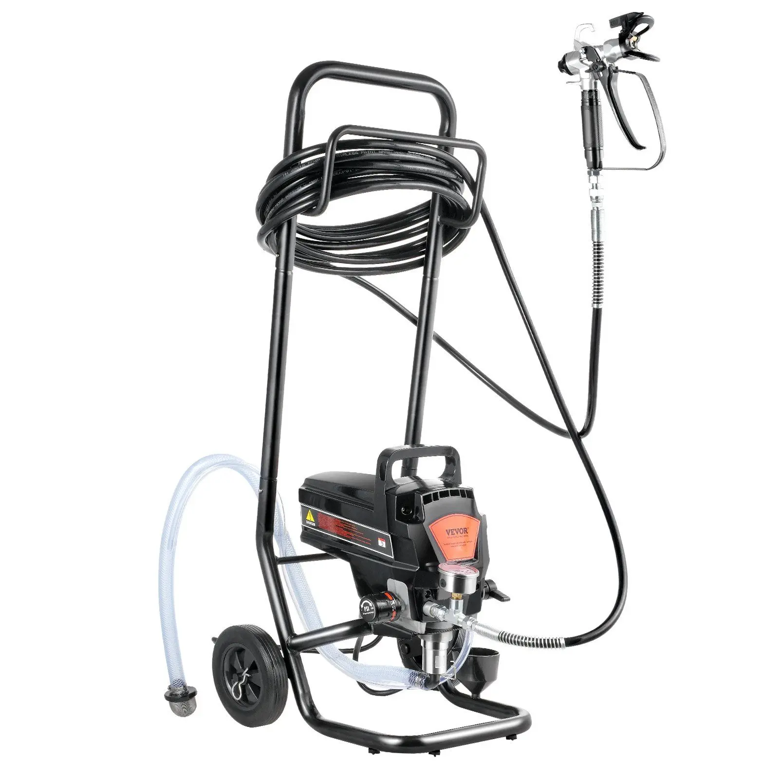VEVOR Stand Airless Paint Sprayer, 950W 3000PSI High Efficiency Electric Airless Sprayer With Cart, Paint Sprayers for Home Interior and Exterior Furniture and Fences, Fine And Even Painting Effect