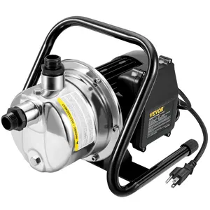 【Summervibes】VEVOR Shallow Well Pump, 1.5 HP 115V, 1200 GPH 164 ft Height, 87 psi Max Pressure, Portable Stainless Steel Sprinkler Booster Jet Pumps for Garden Lawn Irrigation system, Lake Fountain, Water Transfer