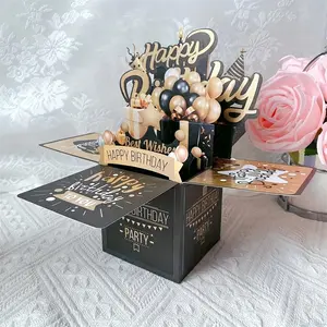 3D Pop-Up Birthday Card, 1 Set Happy Birthday Card, Paper Carving Card, Greeting Card, Party Gift Decoration, Birthday Gift for Him Or Her, Birthday Card for Men, Birthday Card for Wives Or Husbands
