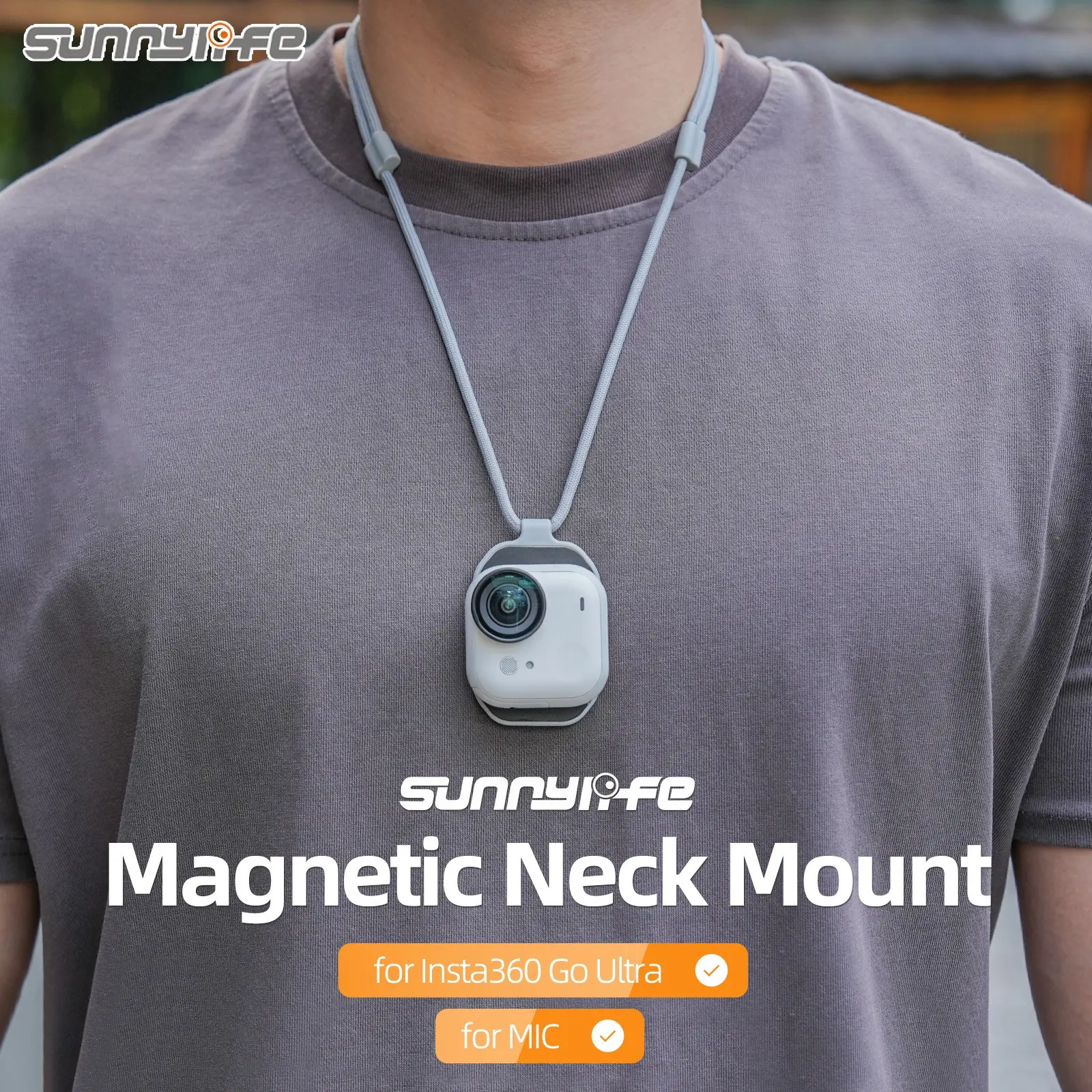 for Insta360 G0 Ultra Magnetic Neck Chest Mount, Camera Shooting Accessory, Video Recording Accessories for Outdoor Sports, Vlog, Easy Install on and off, Free Neck Strap Adjustable Lanyard, Hand Free Shooting, Ideal Gift for Go Ultra User