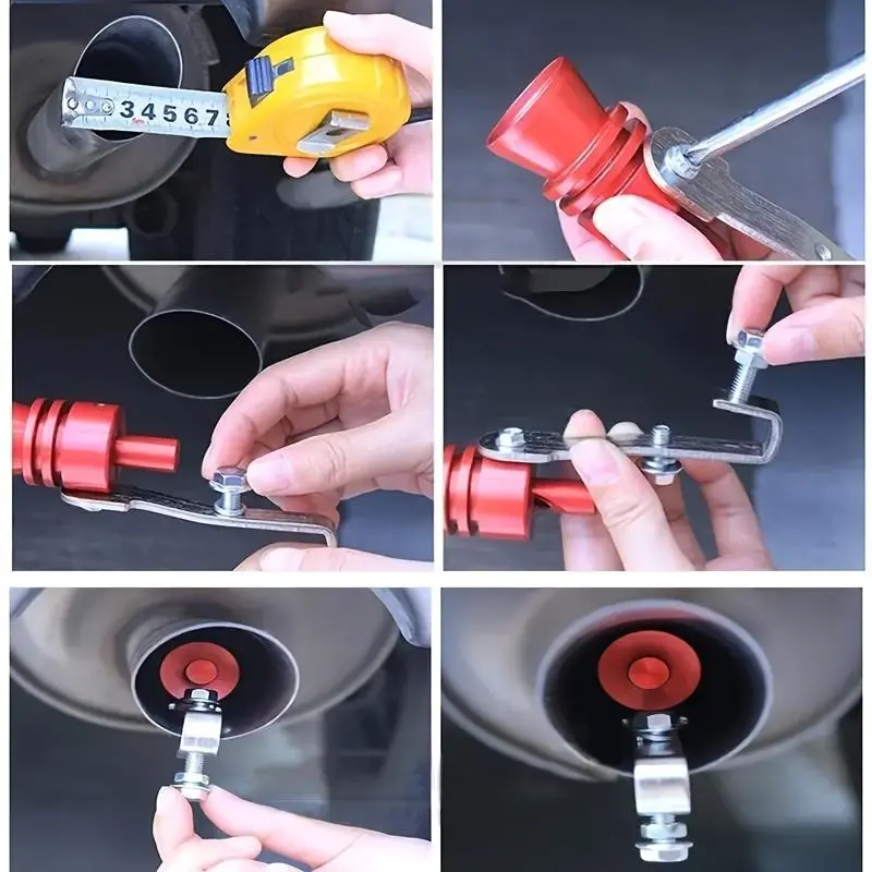 Car and motorcycle exhaust pipe whistle, turbo sound emulator with wrench and screw