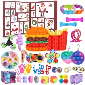 TRAIL RECKONING Christmas Countdown Fidget Advent Calendar 24 Days of Surprises Fidget Toys Box for Kids Teens and Adults Includes Push Bubble Infinity Cube and Fidget Spinner