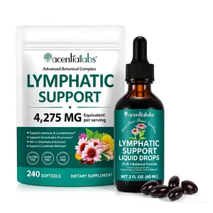 Acentiallabs 2-In-1 Lymphatic Drainage Healthcare Dietary Supplement Bundle - Internal Detox Drops, Targeted Capsules | Daily Bloating Relief, Metabolic Boost | Natural Vegan Formula