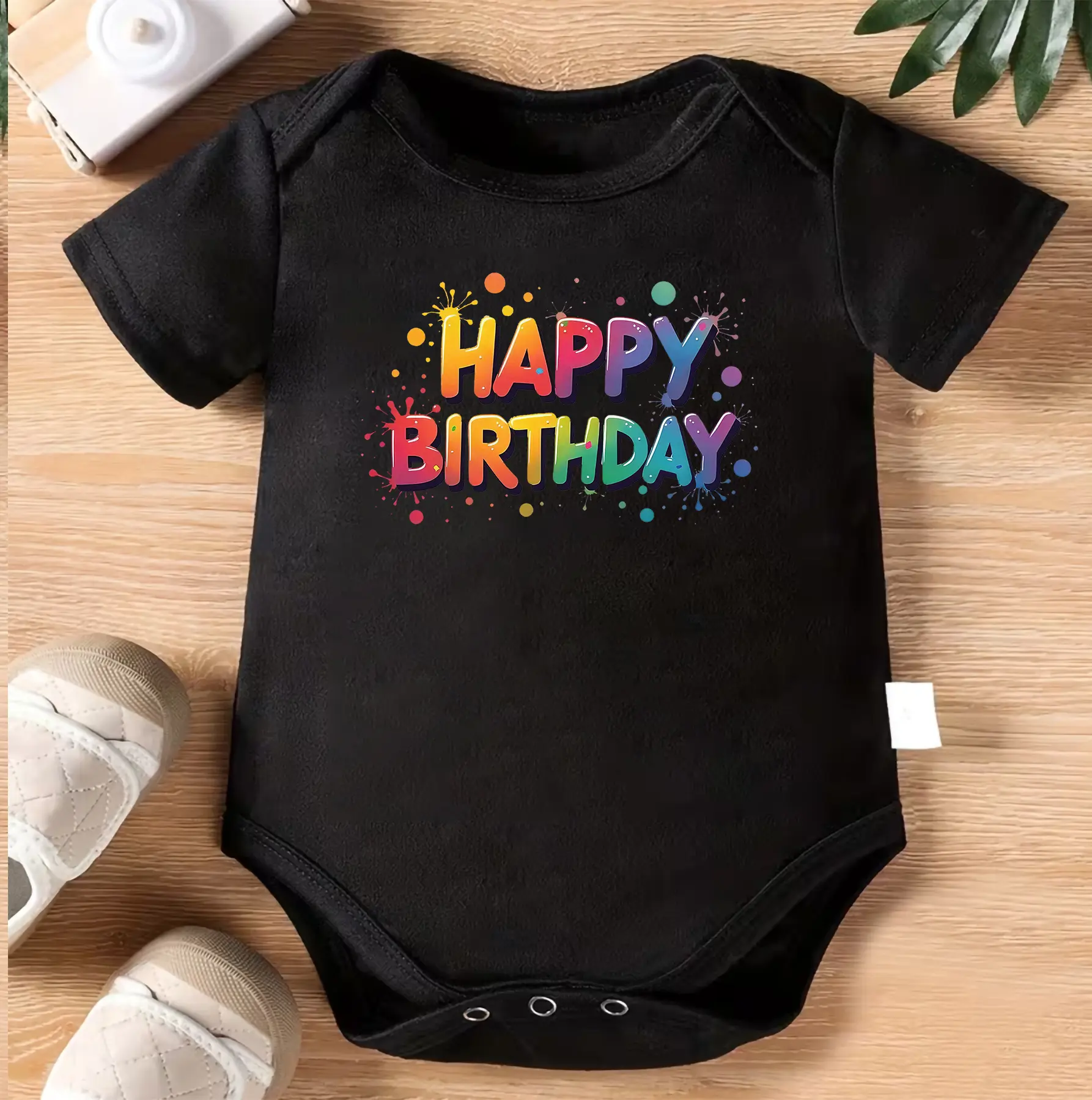 Happy Birthday Baby Bodysuit, Colorful Birthday Onesie, Cute Infant Outfit, Baby Shower Gift, Newborn Romper, First Birthday Shirt, Party Baby Clothes