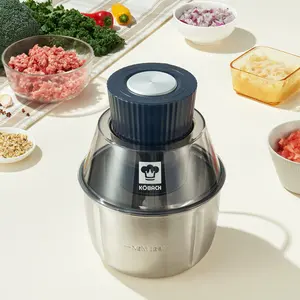 KOBACH Electric Food Processor & Meat Grinder, 1.9QT Stainless Steel Bowl, Pure Copper Motor, Powerful Multi-Function Food Chopper & Vegetable Grinder