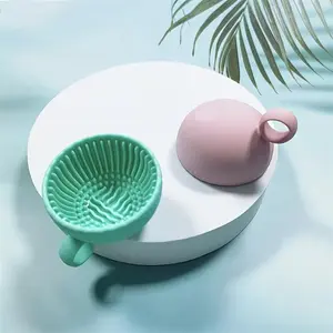 Soft Silicone Cleaning Bowl for Makeup Brushes and Eyeshadow, Durable and Easy to Clean Design, Non-Slip Base, Ideal Cosmetic Beauty Tool, Makeup Tool Cleaner
