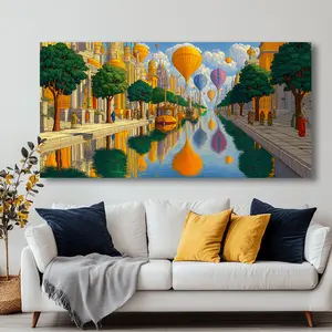 Canvas wall painting dream canal city modern abstract framed painting, living room bedroom office home decoration high quality canvas print