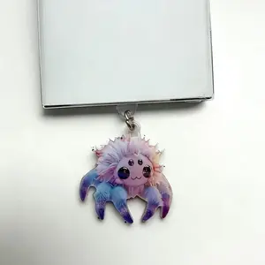 2D Acrylic Creative Spider Phone Accessories Charging Port Dustproof Compatible iPhone Type C iPad Tablet Android AirPods Charger Decoration Festival Gift