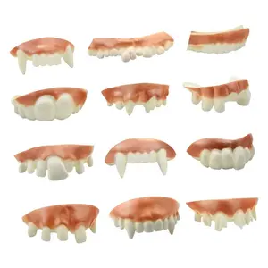 Halloween Fake Teeth Set – 12PCS Funny Gag Vampire Dentures Costume Accessories