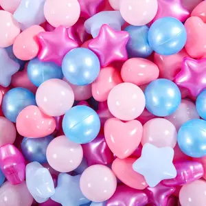50Pcs Star Ball Pit Balls for Kids – Crush Proof Plastic Play Balls, BPA Free Non-Toxic, Soft Pool Balls for Toddlers, Ball Pit, Birthday Party, Indoor Outdoor Toys