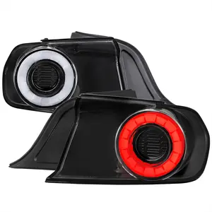 2015-2022 Ford Mustang Coupe/Convertible White LED Bar Tail Lights (Glossy Black Housing/Clear Lens)