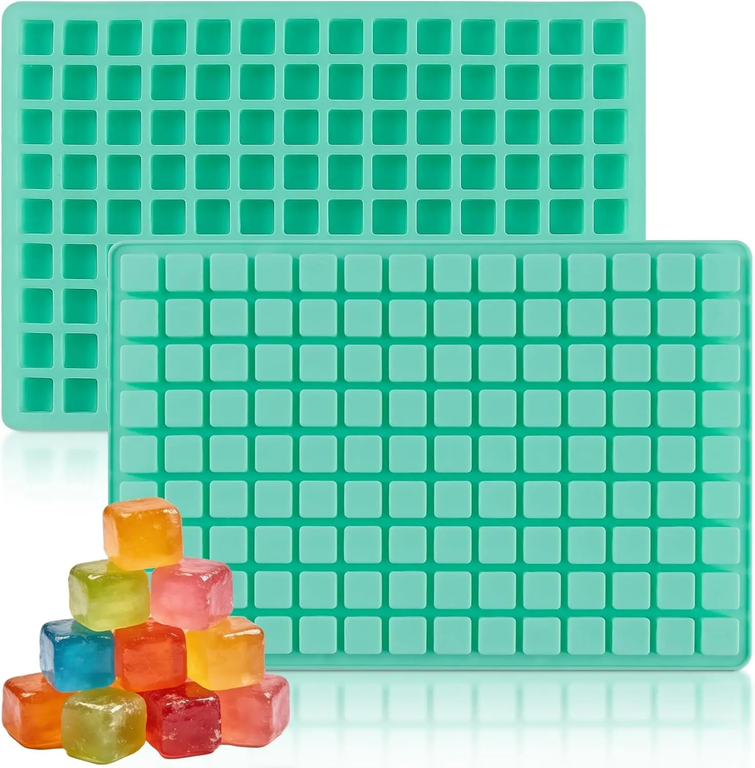2Pack Square Silicone Candy Molds 126 Cavity Non-Stick Mini Gummy Mold for Caramel Hard Candy Ice Cube Chocolate Ganache