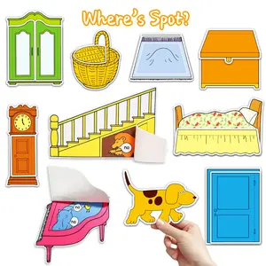 Where's Spot? Felt Story Set, Lift-the-Flap Style Felt with Hidden Animals, Preschool Storytelling & Hide-and-Seek Teaching Prop for Ages 3+