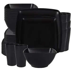 Solid Color Dinnerware Set, 16/32pcs/set Durable Dishwasher Microwave Safe Tableware Set, Includes Dinner Plates, Salad Plates, Snack Bowls, Tumblers, Dining Plate Set