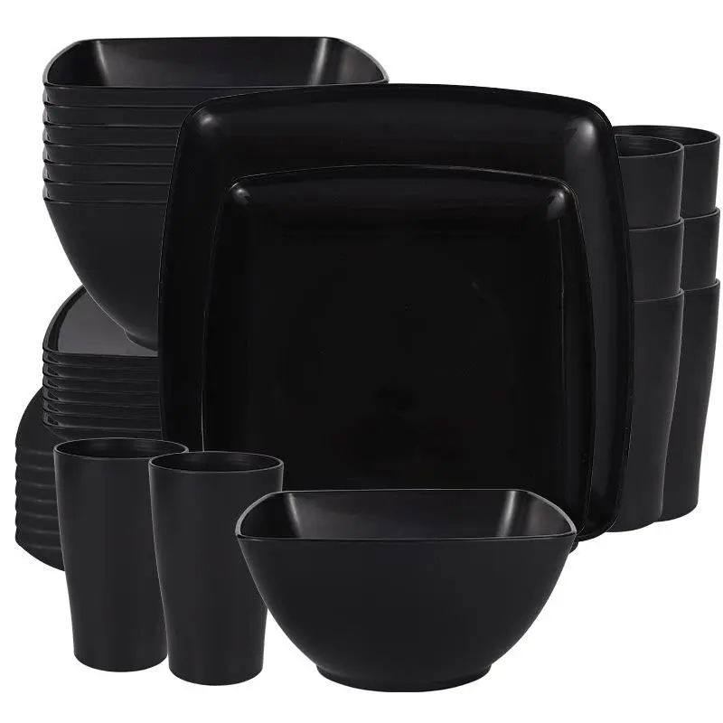 Solid Color Dinnerware Set, Dishware Sets, 16/32pcs/set Durable Dishwasher Microwave Safe Tableware Set, Dinner Sets, Includes Dinner Plates, Salad Plates, Snack Bowls, Tumblers, Dining Plate Set