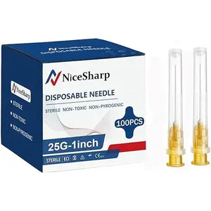 100PCS 25Ga 1 inch Needle Lab Accessories, Refilling Inks, Individually Packaged