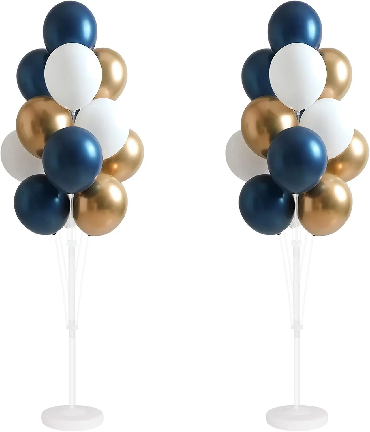 Blue Balloon Column Kit with Stand, Base, Pole and Tape - Set of 2 Floor Balloon Towers for Wedding, Birthday Party Decorations