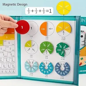Magnetic Fraction Math Learning Book for Kids, Colorful Educational Puzzle Toy, Magnetic Book for Addition & Subtraction Practice,Perfect Gift fot Kids