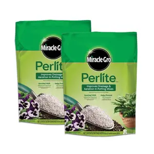 Perlite 2-Pack - Improves Drainage & Aeration in Potting Mixes Enriched with Plant Food 8 oz