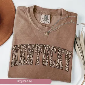 Comfort Colors Kentucky Leopard Shirt, Retro State Graphic Tee, College Sports Fan Top, Southern Aesthetic Shirt, Unisex Gift Tee