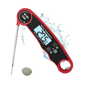 Folding Digital Food Thermometer for Kitchen, Digital Cooking Thermometer, Waterproof Barbecue Meat Thermometer with Electron Probe, Accurate Temperature Readings