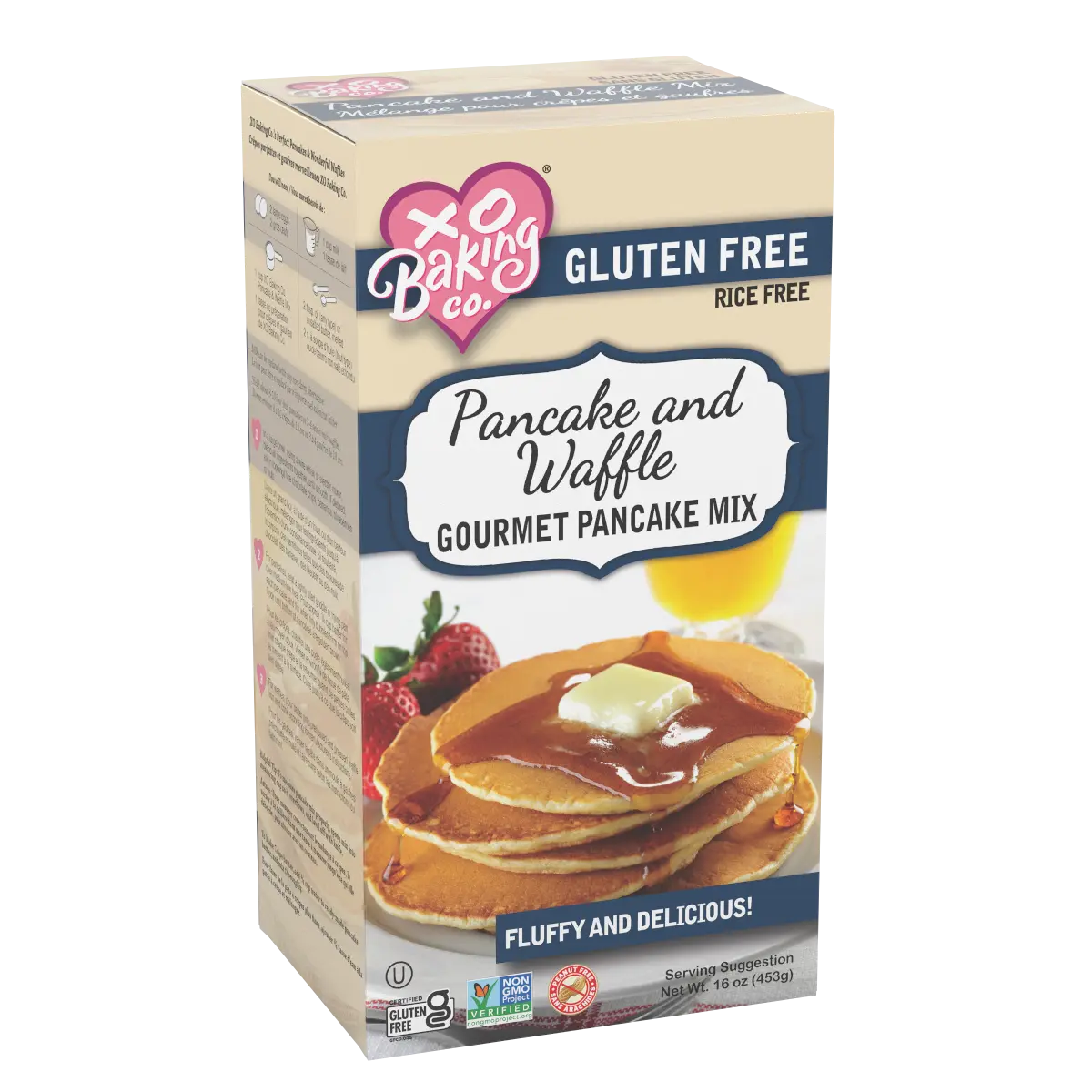 XO Baking Co. Gluten-Free Rice-Free Soy-Free Dairy-Free Non-GMO Fluffy Pancake & Waffle Mix 16 oz