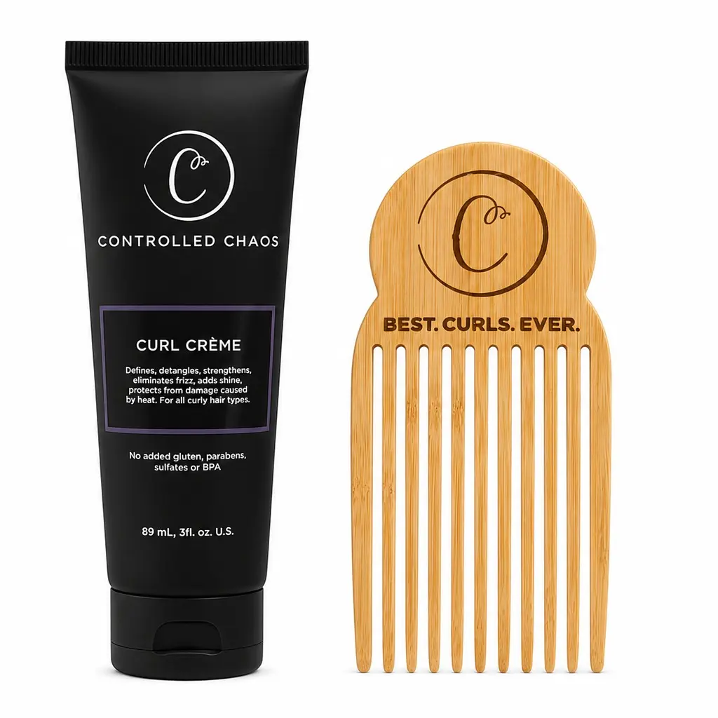 Curl Volume Duo Hair Pick + Curl Defining Cream for Curly, Wavy & Textured Hair