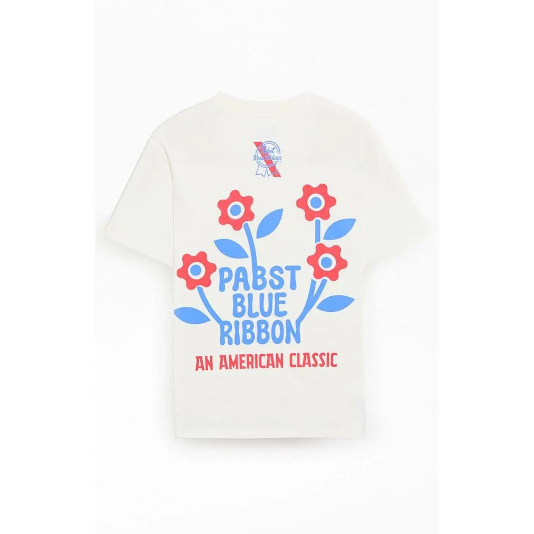 PacSun Men's Pabst Blue Ribbon Floral T-Shirt - Multicolor
